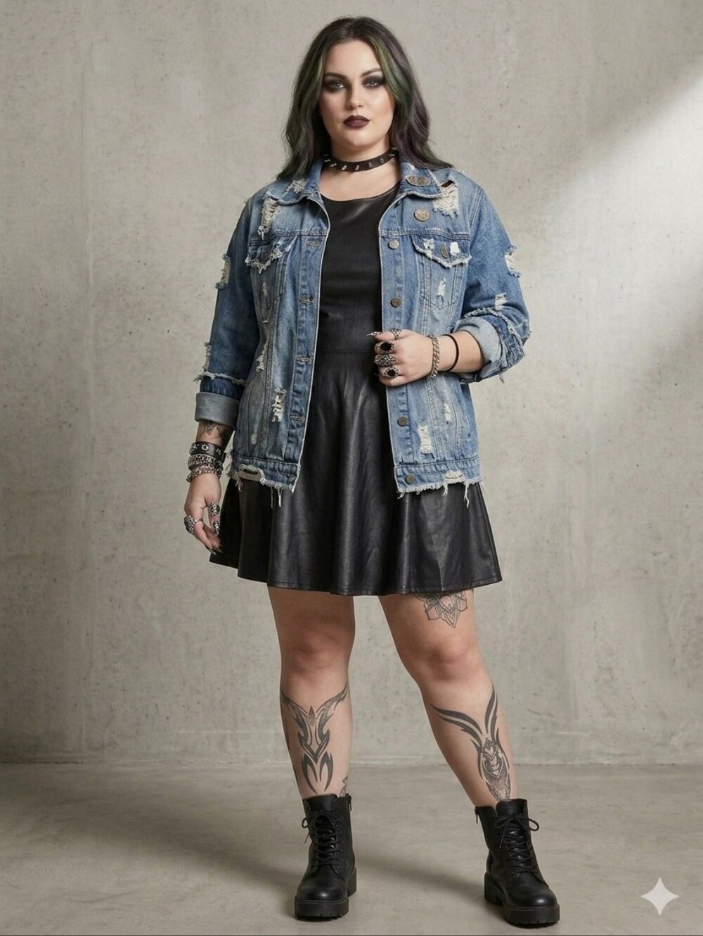 *Flawed* Forever 21 Black Vegan Leather Sleeveless Fit And Flare Mini Dress - XL